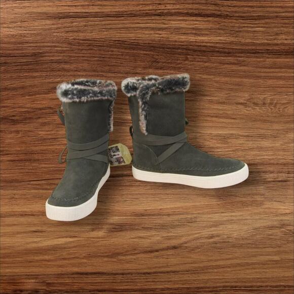 Tom’s Vista Boots Olive Fur Lined Women’s Size 6 - Picture 5 of 5